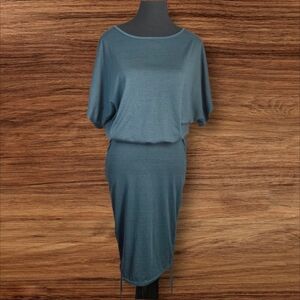 SHEIN Teal Midi Dress With Side Ties Size Small